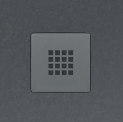 OMS MATT CHARCOAL GREY SLATE EFFECT 1000mm x 1000mm x 27mm SQUARE SHOWER TRAY with STAINLESS STEEL GRID, PUL_10_10_AN OMS MATT CHARCOAL GREY SLATE EFFECT 1000mm x 1000mm x 27mm SQUARE SHOWER TRAY with STAINLESS STEEL GRID, PUL_10_10_AN